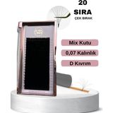 SB Beauty Shop Çek Bırak İpek Kirpik D Kıvrım 20 Sıra Kolay Volüm 0.07 Kalınlık, Mix Kutu 9 mm - 14 mm