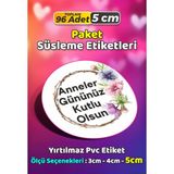 Sb Store Anneler Günü Ambalaj Hediye Paket Süsleme Etiketi Model 115 - 96 Adet 5cm - Çok Renkli - 5 cm - Pvc Etilket