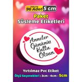 Sb Store Anneler Günü Ambalaj Hediye Paket Süsleme Etiketi Model 151 - 96 Adet 5cm - Çok Renkli - 5 cm - Pvc Etilket