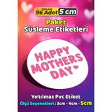 Sb Store Anneler Günü Ambalaj Hediye Paket Süsleme Etiketi Model 211 - 96 Adet 5cm - Çok Renkli - 5 cm - Pvc Etilket