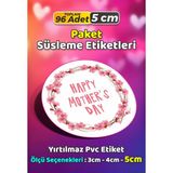 Sb Store Anneler Günü Ambalaj Hediye Paket Süsleme Etiketi Model 241 - 96 Adet 5cm - Çok Renkli - 5 cm - Pvc Etilket