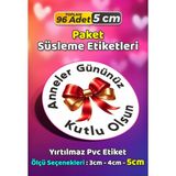 Sb Store Anneler Günü Ambalaj Hediye Paket Süsleme Etiketi Model 78 - 96 Adet 5cm - Çok Renkli - 5 cm - Pvc Etilket