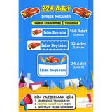 SB store Araba Temalı Okul Kreş Kişiye Özel Isim Etiket Seti Model 10