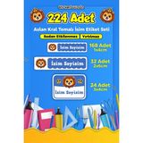 Sb Store Aslan Kral Okul Kreş İsim Etiketi Kalem Defter Özel İsim Yazılabilen Etiket Seti Model 2 - 224 Adet