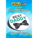 Sb Store Babalar Günü Ambalaj Hediye Paket Süsleme Etiketi Model 71 - 96 Adet 5cm - Çok Renkli - 5 cm - Pvc Etilket