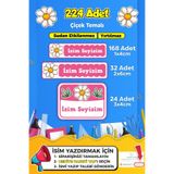 SB store Çiçek Temalı Okul Kreş Etiketi Kalem Defter Özel Isim Yazılabilen Etiket Seti Model 127