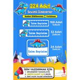 SB store Dinozor Temalı Okul Kreş Kişiye Özel isim Etiket Seti - Model 465