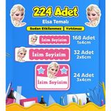 Sb Store Elsa Okul Kreş İsim Etiketi Kalem Defter Özel İsim Yazılabilen Etiket Seti Model 24