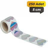 Sb Store Kalp Kesimli Hologram Çok Amaçlı Etiket 5cm (250 Adet)