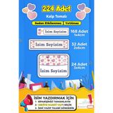 SB store Kalp Temalı Okul Kreş Kişiye Özel Isim Etiket Seti Model 8