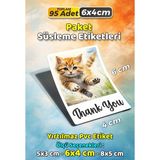 Sb Store Kedi Temalı Ambalaj Hediye Paket Süsleme Etiketi Model 71 - 95 Adet 6cm - Çok Renkli - 6 cm - Pvc Etiket