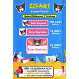 SB store Kuromi Okul Kreş Etiketi Kalem Defter Özel Isim Yazılabilen Etiket Seti Model 133