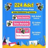 Sb Store Okul Kreş Etiketi Kalem Defter Özel İsim Yazılabilen Etiket Seti Model 104 (224 Adet)