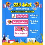 Sb Store Okul Kreş Etiketi Kalem Defter Özel İsim Yazılabilen Etiket Seti Model 106 (224 Adet)