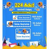 Sb Store Okul Kreş Etiketi Kalem Defter Özel İsim Yazılabilen Etiket Seti Model 107 (224 Adet)