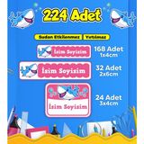Sb Store Okul Kreş Etiketi Kalem Defter Özel İsim Yazılabilen Etiket Seti Model 108 (224 Adet)