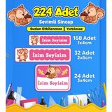 Sb Store Okul Kreş Etiketi Kalem Defter Özel İsim Yazılabilen Etiket Seti Model 112 (224 Adet)