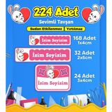 Sb Store Okul Kreş Etiketi Kalem Defter Özel İsim Yazılabilen Etiket Seti Model 116 (224 Adet)