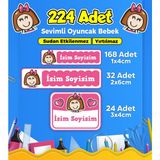 Sb Store Okul Kreş Etiketi Kalem Defter Özel İsim Yazılabilen Etiket Seti Model 119 (224 Adet)