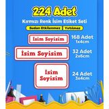 Sb Store Okul Kreş Etiketi Kalem Defter Özel Isim Yazılabilen Etiket Seti Model 162 - 224 Adet