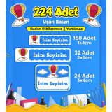 Sb Store Okul Kreş Etiketi Kalem Defter Özel Isim Yazılabilen Etiket Seti Model 179 - 224 Adet