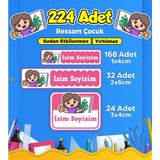Sb Store Okul Kreş Etiketi Kalem Defter Özel Isim Yazılabilen Etiket Seti Model 202 - 224 Adet