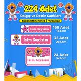 Sb Store Okul Kreş Etiketi Kalem Defter Özel Isim Yazılabilen Etiket Seti Model 204 - 224 Adet