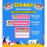 Sb Store Okul Kreş Etiketi Kalem Defter Özel Isim Yazılabilen Etiket Seti Model 221 - 224 Adet