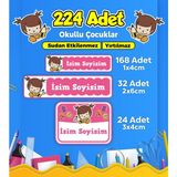 Sb Store Okul Kreş Etiketi Kalem Defter Özel Isim Yazılabilen Etiket Seti Model 223 - 224 Adet