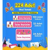 Sb Store Okul Kreş Etiketi Kalem Defter Özel İsim Yazılabilen Etiket Seti Model 51 (224 Adet)
