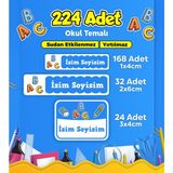 Sb Store Okul Kreş Etiketi Kalem Defter Özel İsim Yazılabilen Etiket Seti Model 52 (224 Adet)