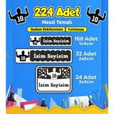 Sb Store Okul Kreş Etiketi Kalem Defter Özel İsim Yazılabilen Etiket Seti Model 96 (224 Adet)