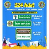Sb Store Okul Kreş İsim Etiketi Kalem Defter Özel İsim Yazılabilen Etiket Seti Minecraft Temalı - Model 13