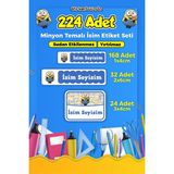 Sb Store Okul Kreş İsim Etiketi Kalem Defter Özel İsim Yazılabilen Etiket Seti Model 16 - 224 Adet