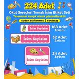 Sb Store Okul Kreş İsim Etiketi Kalem Defter Özel İsim Yazılabilen Etiket Seti Model 40 - 224 Adet