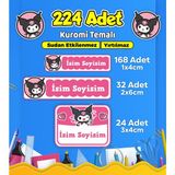 Sb Store Okul Kreş Kişiye Özel Isim Etiket Seti Kuromi Temalı - Model 685