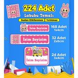 Sb Store Okul Kreş Kişiye Özel Isim Etiket Seti Labubu Temalı - Model 634