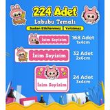Sb Store Okul Kreş Kişiye Özel Isim Etiket Seti Labubu Temalı - Model 640
