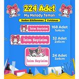 Sb Store Okul Kreş Kişiye Özel Isim Etiket Seti My Melody Temalı - Model 703