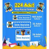 Sb Store Okul Kreş Kişiye Özel Isim Etiket Seti Paw Patrol Temalı - Model 730
