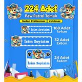 Sb Store Okul Kreş Kişiye Özel Isim Etiket Seti Paw Patrol Temalı - Model 734
