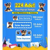 Sb Store Okul Kreş Kişiye Özel Isim Etiket Seti Paw Patrol Temalı - Model 736