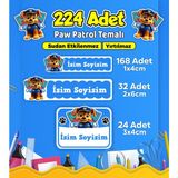 Sb Store Okul Kreş Kişiye Özel Isim Etiket Seti Paw Patrol Temalı - Model 737