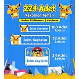 Sb Store Okul Kreş Kişiye Özel Isim Etiket Seti Pokemon Temalı - Model 695