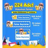 Sb Store Okul Kreş Kişiye Özel Isim Etiket Seti Pokemon Temalı - Model 697