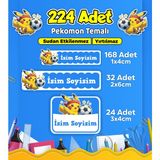 Sb Store Okul Kreş Kişiye Özel Isim Etiket Seti Pokemon Temalı - Model 698