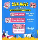 Sb Store Okul Kreş Kişiye Özel Isim Etiket Seti Sonic Temalı - Model 654