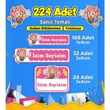 Sb Store Okul Kreş Kişiye Özel Isim Etiket Seti Sonic Temalı - Model 656