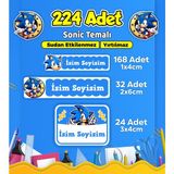 Sb Store Okul Kreş Kişiye Özel Isim Etiket Seti Sonic Temalı - Model 661