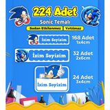 Sb Store Okul Kreş Kişiye Özel Isim Etiket Seti Sonic Temalı - Model 662